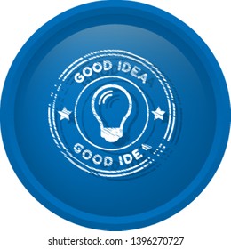 good idea icon on white background. glossy button.