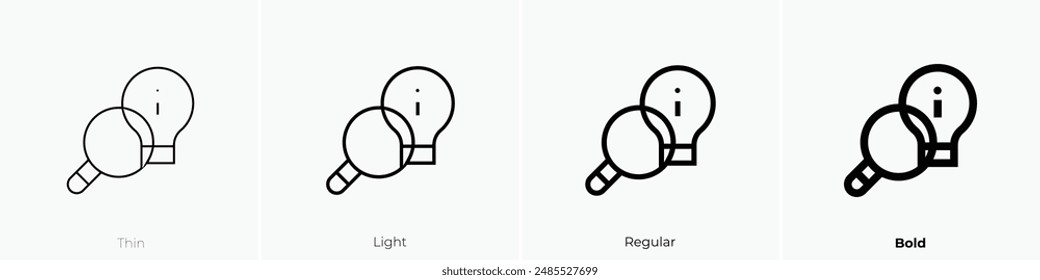 icono de buena idea. Diseño de estilo fino, ligero, regular y audaz aislado sobre fondo blanco