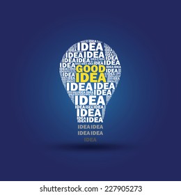 Good idea lamp icon with blue background