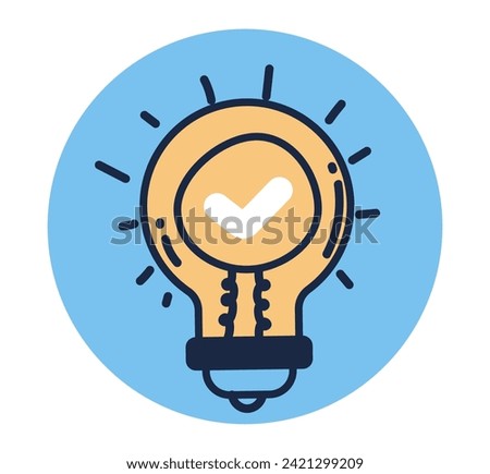 Good idea lightbulb creative icon concept. Vector flat graphic design illustration