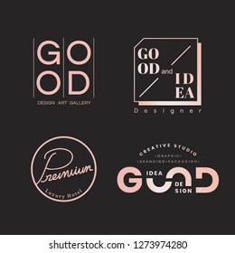 Good idea logo badges design set