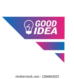 good idea sign,label. good idea speech bubble. good idea tag sign,banner