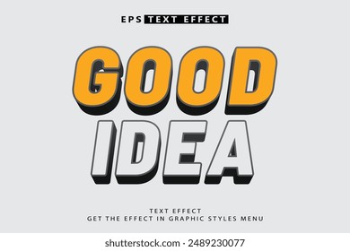 good idea text effect font editable 3d text