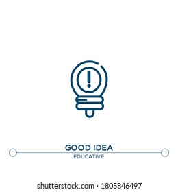 good idea vector line icon. Simple element illustration. good idea outline icon from educative concept. Can be used for web and mobile
