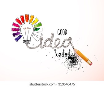 Good idea.Hand drawing light bulb