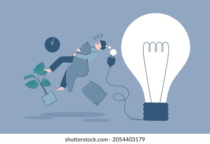 Good ideas come from good sleep.inspiration, Flat Vector