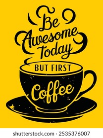 Good Ideas Start With Coffee Inspiring Creative Motivation Quote Poster Template Vector Typography Banner Design Stock Illustration