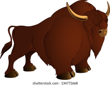 good illustration of Brown bull