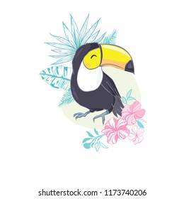 A good illustration of a Toucan in vector format. Cute Toucan bird picture for children's clothing.