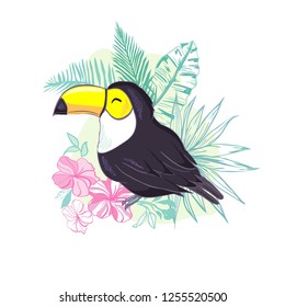 A good illustration of a Toucan in vector format. Cute Toucan bird picture for children's clothing.