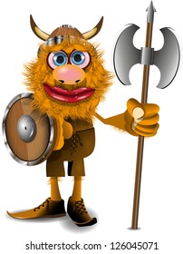good illustration of Viking with a battle ax