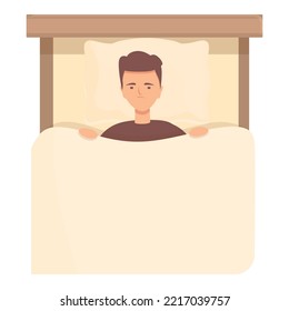 Good insomnia icon cartoon vector. Sleep night. Girl tired