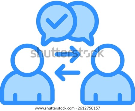 Good Interaction Icon Blue Color Vector Illustration