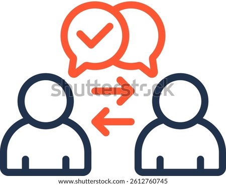 Good Interaction Icon Color Line Vector Illustration