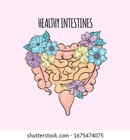 GOOD INTESTINES Medicine Human Health Vector Illustration