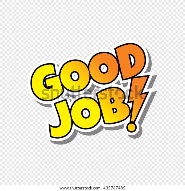 Good Job Cartoon Text Sticker Theme Stock Vector (Royalty Free) 435767485