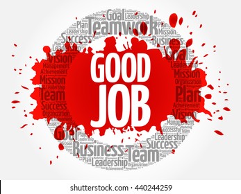 Good Job circle word cloud, business concept