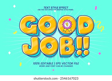 Good Job Editable Text effect cartoon 3d style