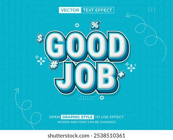 good job editable text, font effect, 3d text for title