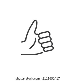 Good Job Gesture Line Icon. Linear Style Sign For Mobile Concept And Web Design. Hand Gesture - Thumb Up Outline Vector Icon. Like Feedback Symbol, Logo Illustration. Vector Graphics