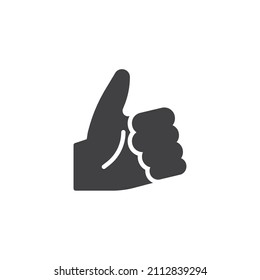 Good job gesture vector icon. filled flat sign for mobile concept and web design. Hand gesture - thumb up glyph icon. Symbol, logo illustration. Vector graphics