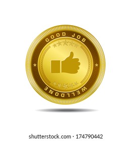 Good Job Gold Coin Vector Design