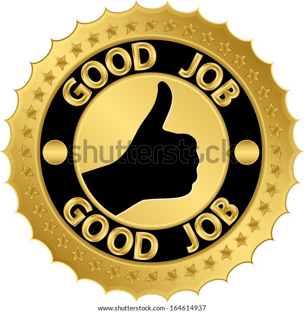 Good Job Golden Label Vector Illustration Stock Vector Royalty