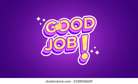 good job greeting design template purple gradation background, simple design