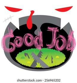Good job in mouth monster vector