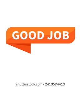 Good Job Orange Rectangle Ribbon Shape For Appreciation Expression Information Announcement Promotion Social Media Business Marketing
