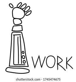 Good job. Robot hand showing a commendable gesture. Illustration of modern production in linear vector style. For print, design and sites.