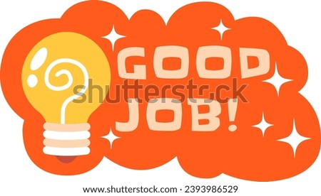 Good Job Sticker Vector Illustration