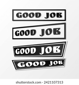 good job stickers set vector design