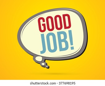 Good Job text in balloons graphic vector.