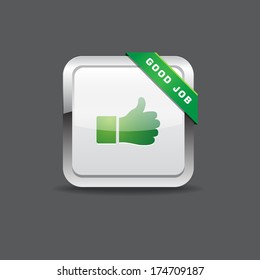 Good Job Thumbs Up Vector Icon Button