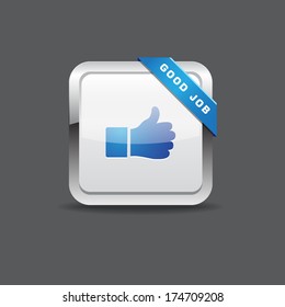 Good Job Thumbs Up Vector Icon Button