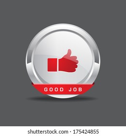 Good Job Thumbs Up Vector Icon Button