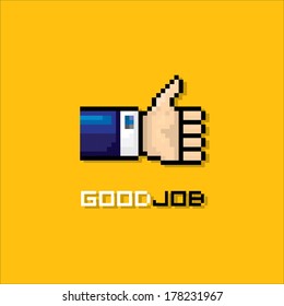 good job vector icon pixel art style.