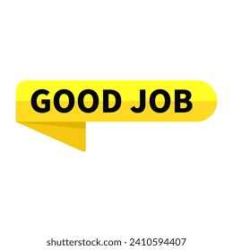 Good Job Yellow Ribbon Rectangle Shape For Appreciation Expression Information Announcement Promotion Social Media Business Marketing
