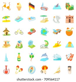 Good journey icons set. Cartoon style of 36 good journey vector icons for web isolated on white background