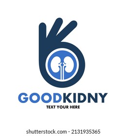 Good kidny vector logo template. This design use lungs and good hands symbol. Suitable for medical