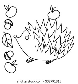 Good for kids coloring.Hedgehog. 