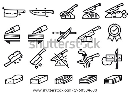 Good knife properties icon. Maintenance of kitchen equipment.