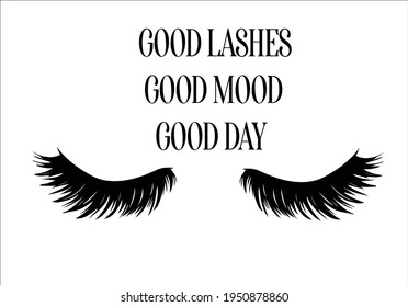 good lashes good mood good day vector