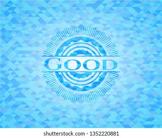 Good light blue mosaic emblem