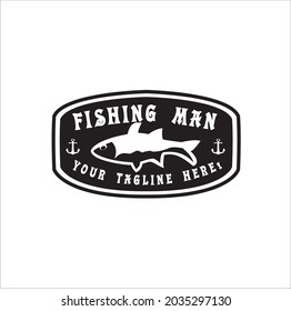 a good logo for fishermen or sailors with a vintage retro model the logo design can also be for logos related to fish
