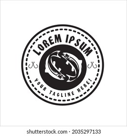 a good logo for fishermen or sailors with a vintage retro model the logo design can also be for logos related to fish