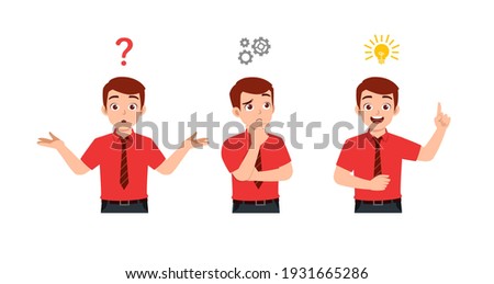 good looking man thinking and search for idea process