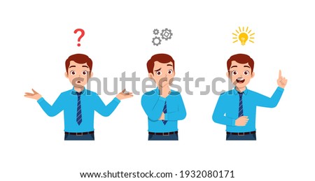good looking man thinking and search for idea process