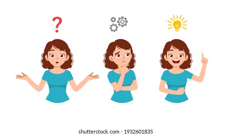 good looking woman thinking and search for idea process